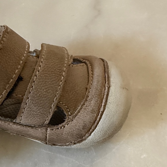 Brown Kids Shoes with Velcro Straps - Picture 6 of 7